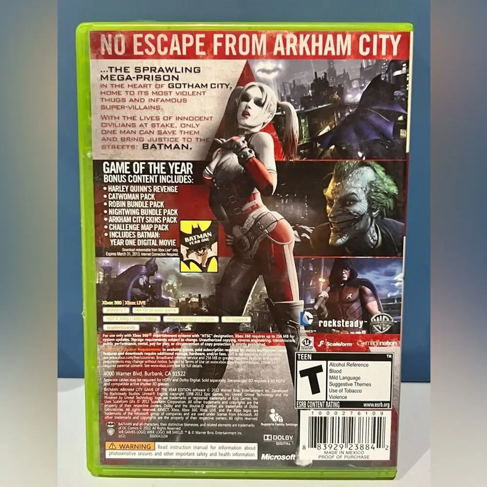 Batman: Arkham City Game of the Year Microsoft Xbox 360 Complete Tested